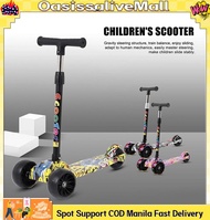 Oasissglivemall Children Music Scooter Wheel Foldable Height Adjustable + Flash Wheel + Music Scooter for Kids Ride-On Push Scooter for Kids Wheel with box