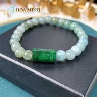 Moisture C bracelet with blue oil, seed size 7.6 mm, mixed with Son Thuy VIP marble