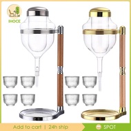 [Ihoce] Glasses Sake Set Cold Sake Chilled Server Cups Clear Sake Pot Dispenser for Barware Party Wa