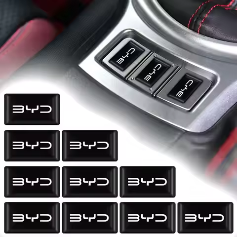 2/5/10Pcs Carbon Fiber Steering Wheel Car Emblem 3D Stickers For BYD All Model S6 S7 S8 F3 F6 F0 M6 