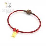 Gorudo Jewellery 999 Pure Gold Cute Gold-Bar Charm Bracelet ( Steel ) CGB