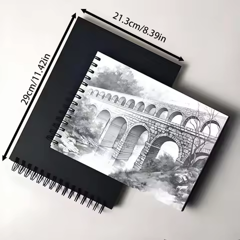 Wooden Flip Notebook & Sketchpad – 360° Rotating, Double-Sided Writing, Class Notes, Office Work, Ar