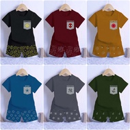Boys' Set 0-4 Years Old T-shirt with Pockets, Casual Shorts, Daily Top and Bottom, Spiderman, Batman