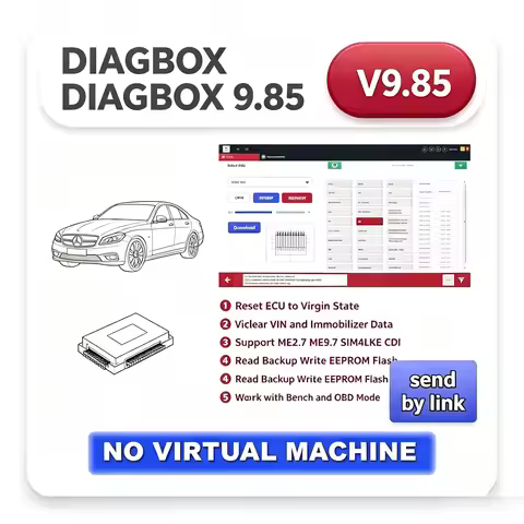 DIAGBOX 9.85 Car Diagnostic Tool for Windows OS No Virtual Machine Required Covers up to 02/2022 Mod