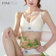 FINETOO Women Seamless Underwear Set  Japanese SUJI Bras Peach Heart  Wireless Undies Push Up Bra Jelly Underwears Sexy Lingerie