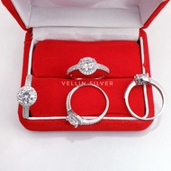 Authentic 925 Silver Ring with White Gold Plating - 925 Silver Women's Ring Jewelry