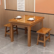 Snack Bar Carbonized Restaurant Dining Table Combination Restaurant Hotel Barbecue Canteen Table Tab