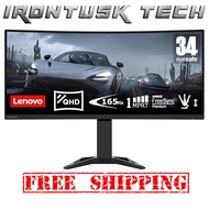 Lenovo G34W-30 34" WQHD UltraWide Curved Gamin Monitor 170Hz - Integrated Speakers - Brand New with Free Shipping