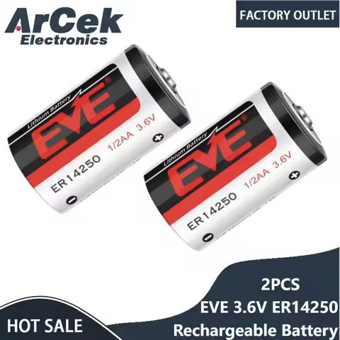 2PCS EVE 3.6V ER14250 LS14250 ER14250H 14250 Lithium Battery Li-ion Cell for PLC CNC Machine Tools G