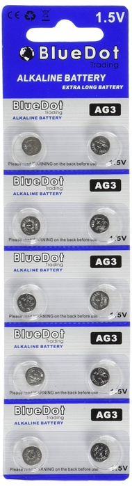 BlueDot Trading AG3 LR41 SR41 392 196 Alkaline Button Coin Cell 1.55v Battery for Watches, Calculato