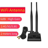 2.4G, 5.0G, 6dBi WiFi antenna PCIe wireless adapter SMA interface omnidirectional high gain antenna
