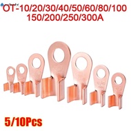 SUCHENHD 5/10Pcs OT Cable Connector Kit, Bolt Hole Copper OT Wire Nose Terminal Crimp, Durable 10A-4
