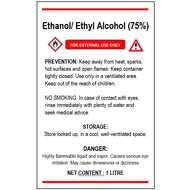 Ethanol 75% / Ethyl Alcohol 75% / Rubbing Alcohol/ Sanitizer (High Purity)