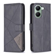 全城熱賣 - 適用於小米 Poco X7 Pro BF05款蓋頭棱形手機皮套（黑色）