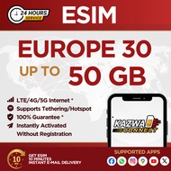 eSIM Europe 30 COUNTRY 3/5/10/20 GB Data |15- 30 Days | eSIM Roaming | eSIM Travel | eSIM Global |EU