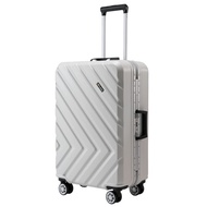 凌秀（president）拉杆箱行李箱旅行箱托运箱铝框箱子结实耐用时尚款防刮学生大容量 白色 26英寸 (托运箱)