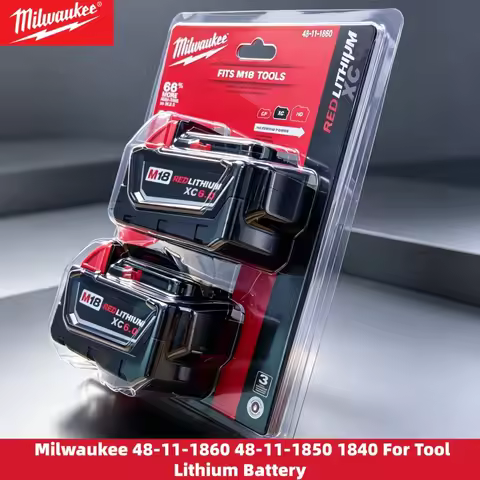 New Milwaukee FUEL 6.0Ah 18V Battery 18650 M18B6 M18B5 Suitable for Milwaukee Power Tools Rechargeab