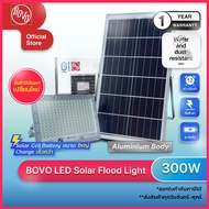 ใหม่! 2024 BOVO Solar Flood Light  Solar Cell ไฟสปอร์ตไลท์โคมอลูมิเนียมแสงขาว โซล่าเซลล์ กันน้ำกันฝุ