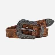 1pc Bohemian Brown Retro Print Men's Belt, Suitable For Jeans, Cargo Pants, Shorts, Work, Vacation, 