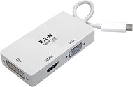 Tripp Lite Laptop Multiport Converter Adapter USB-C to HDMI, VGA, or DVI | 4K@60Hz HDMI or 1920x1200