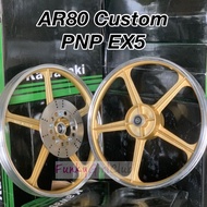 Kawasaki AR80 SPORT RIM PNP EX5 DREAM Custom Hub Sprocket 5 Batang AR80 1.4/1.4-18 Purple Gold Red W