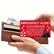 4pcs Pet Emergency Contact Cards - Easy To Write, Pet-Alone Warning Sign, Wallet Contact Card, Emerg