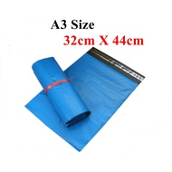 A3 Size Blue Courier Bag 32cm X 44cm, 10pcs