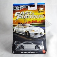 HONDA HOTWHEELS SPECIAL CARD 1993 DIECAST CIVIC COUPE EX EJ1HONDA, HOTWHEELS FAST & FURIOUS CIVIC NO