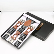 Supply Men's Suspenders 3.5 Trousers Suspenders Suit Shirt 6 Clips Suspenders Clip Suspenders Belt Y