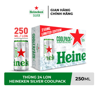 Thùng 24 lon bia Heineken Silver Coolpack 250ml/lon