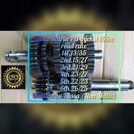Racing Gear Ratio Satria FU Injection 155cc Road Race Drag GTX 1st.13/35; 2nd.15/27; 3rd.21/29; 4th.