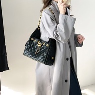 Women's Premium Unique Vintage Quilted Chain Bucket Bag Axilla Tote Single Shoulder Large Capacity