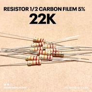 (10 PCS) RESISTOR 1/2W 1/2WATT 22K 2.2K KILO CF 5% ROHS