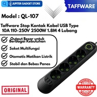 Taffware QL-107 USB Cable Socket Type 10A 110-250V 2500W 1.8M 4 Holes