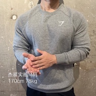 Gymshark crest Men Women Sports Casual Spring Autumn Thin Fleece Embroidered Label Round Neck Sweats