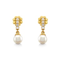 Jewellista ต่างหู Cynthia ไข่มุกน้ำจืดแท้ เงินแท้ 925 ประดับพลอย CZ