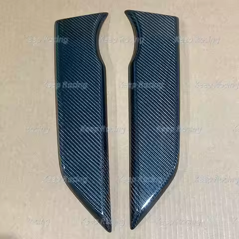 Carbon Fiber Front Bumper Garnish M Type For Honda Civic Type R FK8 Glossy Air Duct Cover Intake Tri