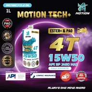 MOTION 4T 15w50 1L Fully Synthetic SN Motorcycle Engine Oil Minyak Hitam Pelincir Motor Motosikal 15