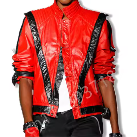 Michael Jackson Thriller Scary Costumes Red Leather Jacket for Women Man Adults Dress Halloween Chri