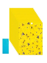20/40入組黃色雙面黏貼蚊子捕蟲器、瓢蟲胶紙，可捕殺室內外綠化溫室中的小型飛行昆蟲和果蠅