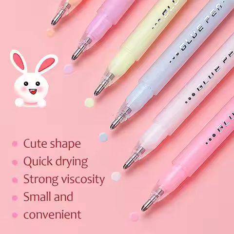 Pen-shaped Handmade Glue Pen Dot Glue Pen Quick-drying Solid Glue Stick Candy Color High Viscosity S