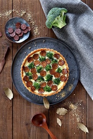 義式臘腸青花椰鹹派 /可生酮 Salami and broccoli Quiche