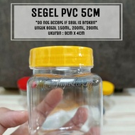 1PACK SEGEL BOTOL PLASTIK PVC botol sambal jar toples 5cm 150ml 200ml 290ml, diameter tutup botol 5c