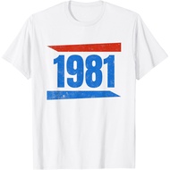 Men's cotton T-shirt 1981 Tee Vintage Birthday - Born 1981 T-Shirt