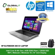 (Premium Refurbished Notebook) HP Elitebook 840 G1 Laptop / 14" inch Display / Intel Core i5-4th Gen / 120GB SSD / 4GB DDR3 Ram / WiFi / Webcam / Windows 10