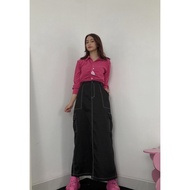Ds - cargo skirt LIST skirt Highwaist jeans / / obses skirt - cargo jeans skirt - CASUAL cargo jeans