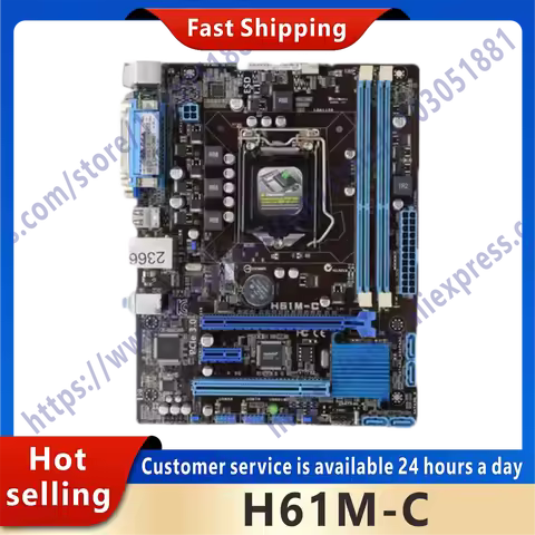 Used H61M-C motherboard LGA 1155 DDR3 H61 16GB USB 2.0 SATA III Micro ATX for Core i3-2130 i5-3340 t