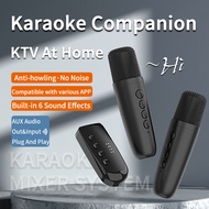 VAORLO DS-K1 Karaoke Companion Bluetooth 5.3 Wireless Moving-Coil Microphone KTV DSP Mixer System 3.5MM AUX Typec Amplifier Host