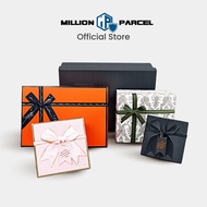 MillionParcel Ribbon Gift Box | Premium Lid & Base Box | Luxury Gift Packaging for Christmas, Birthd