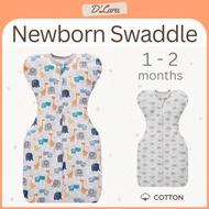 D'LARA Newborn Baby Swaddle Sleep Sack | 95% Cotton Arms Up Sleeping Bag | Age 1 - 2 Months